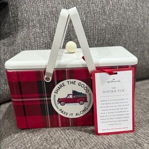 Hallmark Red and Black Plaid Giving Tin